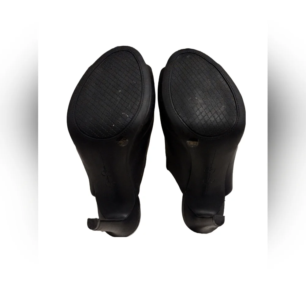 Jessica Simpson Rian Black Leather Slide Heel - Picture 7 of 7